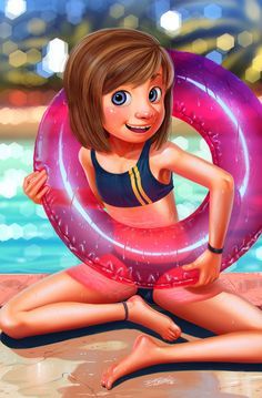 Riley (from Inside Out) by DFer32 on DeviantArt Inside Out Riley, Realistic Cartoons, Female Cartoon Characters, Disney Inside Out, Anime Child, Lilo Stitch, Cartoon Character Design, Zootopia, Tarzan