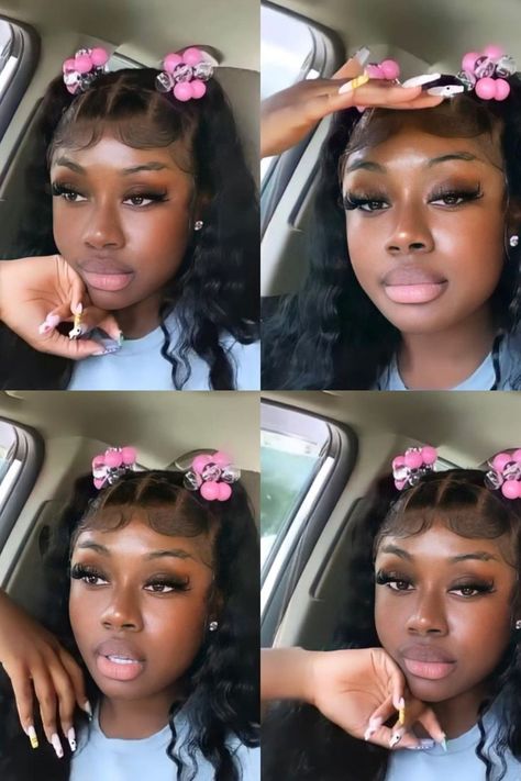 Curly Half Up Half Down, Two Ponytails, Y2k Hairstyles, Hair Bobbles, Bow Hairstyle, Frontal Hairstyles, Front Lace Wigs Human Hair, Baddie Hairstyles, Wig Styles