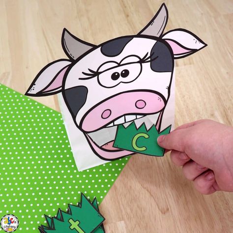 Feed The Cow Activity, Farm Letter Activities Preschool, Cow Worksheets Preschool, Cow Art Preschool, Farm Literacy Activities Preschool, Cow Activities For Toddlers, Farm Art Projects For Kids, Cow Activities For Preschool, Cow Crafts Preschool