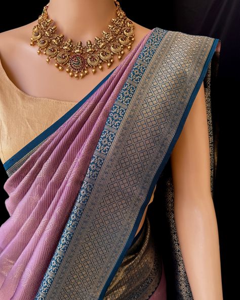 Lavender art silk saree with beautiful contrast teal blue zari border gives a perfect traditional look. Comes with contrast teal blue pallu and blouse. Wash care: Normal wash. #saree #artsilksarees #lavendersaree #sareelove #traditionalsaree #silksaree Art Silk Sarees, Stylish Sarees, Traditional Sarees, Teal Blue, Silk Sarees, Lavender, Saree, Silk, Blue