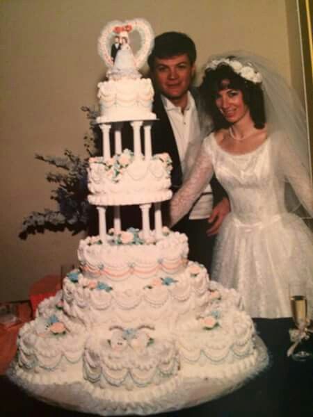 1988 Wedding. Look At The Size Of That Cake!!! This Is Janet Keeter, Former City Of Lodi Employee. Now, City Manager Of Orinda California. I liked her when I was at City Of Lodi. Wilton Wedding Cakes Vintage, 80s Style Wedding Cake, Wedding Cake 80s, 1980s Wedding Cake, 90s Wedding Cake, Orinda California, Old School Wedding, Fountain Wedding Cakes, Fountain Wedding