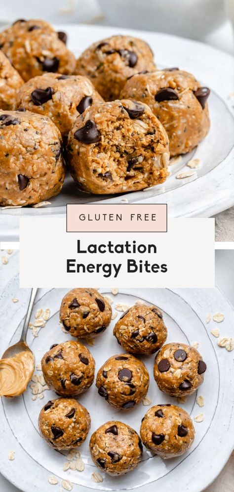 The best lactation energy bites that are perfect for nursing mamas! These nourishing no bake lactation energy bites are packed with protein, healthy fats and nutrients from ingredients like brewer's yeast, oats, hemp hearts and chia seeds that are great for boosting milk supply. Add delicious mix-ins like chocolate chips for a wonderful snack or treat that's great for new moms! #lactation #nursing #energybites #healthysnack #newmom #glutenfree Boosting Milk Supply, Nursing Foods, Oatmeal Bites, Breastfeeding Snacks, Dairy Free Chocolate Chips, Ambitious Kitchen, Breastfeeding Foods, Lactation Recipes, Peanut Butter Roll