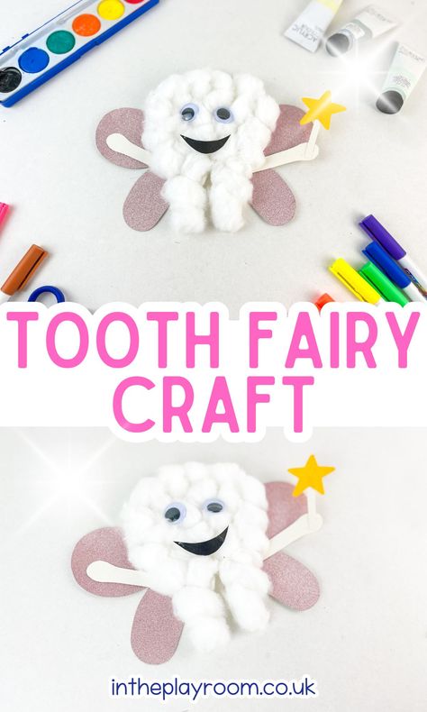 Easy and Cute Tooth Fairy Craft - In The Playroom Tooth Fairy Crafts For Kids, Teeth Projects For Kids, Tooth Fairy Activities, Tooth Fairy Craft, Tooth Fairy Ideas, Fairy Templates, Circle Time Activities, Cute Tooth, Fairy Crafts