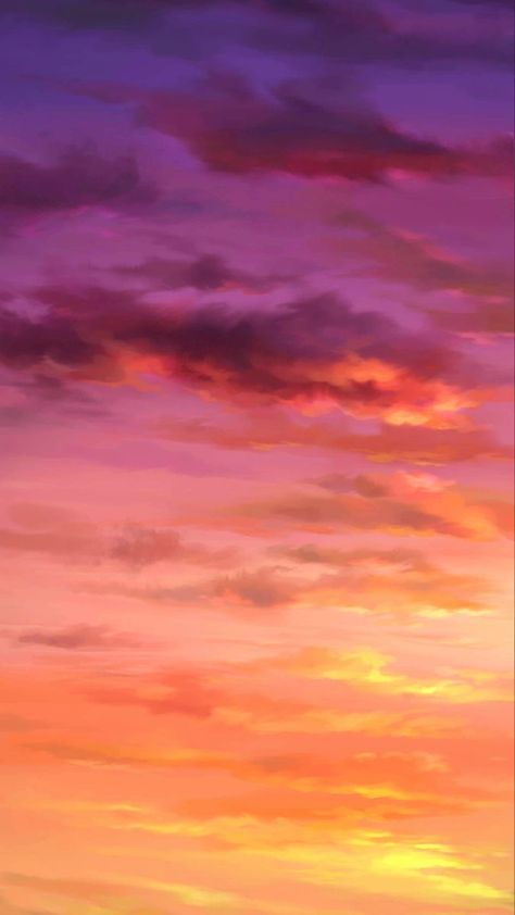 Sunset Reference Drawing, Sunset And Clouds Painting, Watercolor Sunset Landscape, Watercolor Sunset Paintings, Pretty Sky Painting, Sunset Painting With Clouds, Sunset Color Aesthetic, Sunset Background Painting, Sunrise Sky Painting