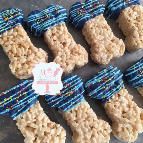 (@mizzdesserts) on Instagram: “Dog Bone Shaped Rice Krispie Treats! Dogman Birthday, Shaped Rice Krispie Treats, Paw Patrol Party Ideas, Paw Patrol Birthday Decorations, Puppy Pals, Paw Patrol Birthday Theme, Dog Themed Birthday Party, Paw Party, Paw Patrol Birthday Cake