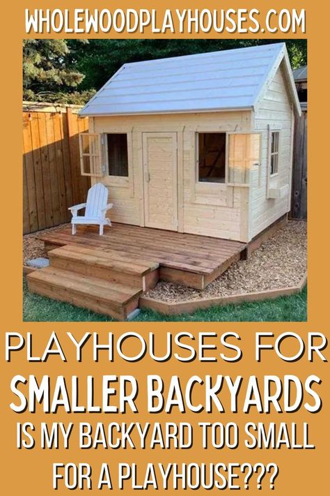 Kids Outdoor Play Area, Diy Outdoor Playhouse, Simple Playhouse, Kids Wooden Playhouse, Wooden Outdoor Playhouse, Shed Playhouse, Outside Playhouse, Backyard Play Spaces, Kids Playhouse Outdoors