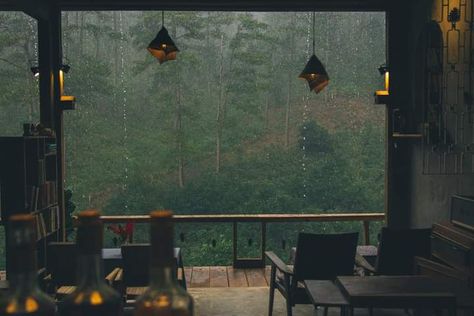 Weather Wallpaper, Rainy Wallpaper, Rain And Coffee, Apartment View, Cozy Coffee Shop, Rain Wallpapers, Raining Outside, Coffee Shop Aesthetic, Coffee Wallpaper