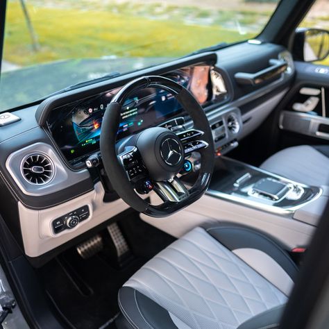 Luxury that speaks for itself. | Mercedes Benz AMG G63 2025 Tag someone who deserves to experience this level of luxury! #mercedesbenz #amgg63 #gwagon #dubgicars #carsofinstagram #exoticcarsdubai Amg Gt63s Interior, Cars Dubai, Amg G63, Mercedes G63, G63 Amg, Dubai Luxury, Benz Amg, Mercedes Benz Amg, G Wagon