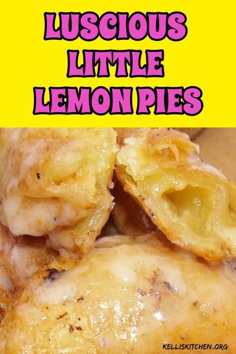 LUSCIOUS LITTLE LEMON PIES Lemon Fried Pies, Fried Hand Pies, Fried Pies, Homemade Pie Crust Recipe, Hand Pie Recipes, Hand Pie, Lemon Curd Recipe, Homemade Recipes Dessert, Good Pie