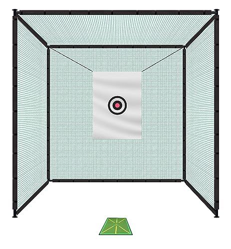 Golf Practice Net Golf Hitting Net Golf Cage Net 10x10x10 Ft with Training Mat for Complete Driving Range Simulator Setup to Practice Golf in Home Backyard Outdoor Indoor Garage Simulator Setup, Indoor Garage, Golf Hitting Net, Impact Screen, Golf Practice Net, Golf Net, Golf Simulators, Golf Practice, Driving Range