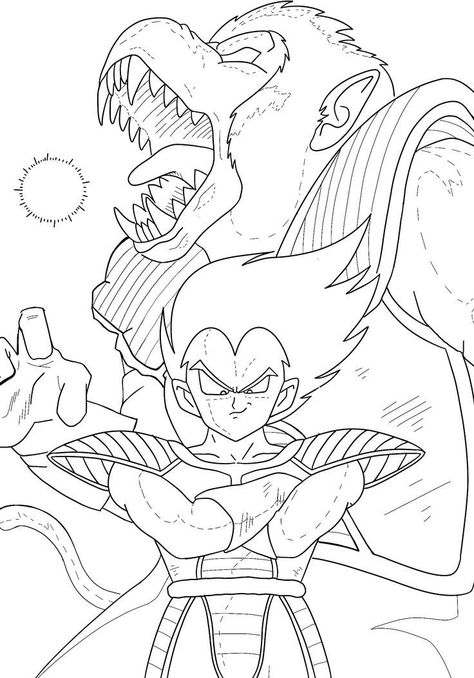 Dragonball Z Coloring Pages, Vegeta Lineart, Vegeta Coloring Pages, Dragon Ball Coloring Pages, Vegeta Drawing, Goku Coloring Pages, Dragon Ball Z Coloring Pages, Dbz Drawings, Dragon Ball Tattoo