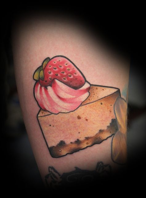 Cheesecake Tattoo, Small Cheesecake, Small Cheesecakes, Food Tattoos, Maple Leaf Tattoo, I Tattoo, Cool Tattoos, Tatting, Body Art