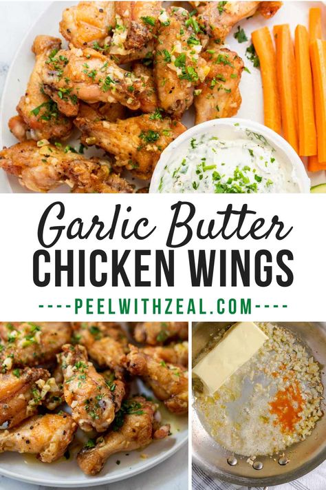 Healthy Baked Chicken Wings Recipes, Recipe For Chicken Wings In Oven, Baked Chicken Wings Recipes Oven Bone In, Chicken Wing Recipes Oven, Garlic Butter Chicken Wings, Chicken Wings Recipes Oven, Baked Chicken Wing Recipes, Oven Baked Wings, Garlic Parmesan Wings Oven