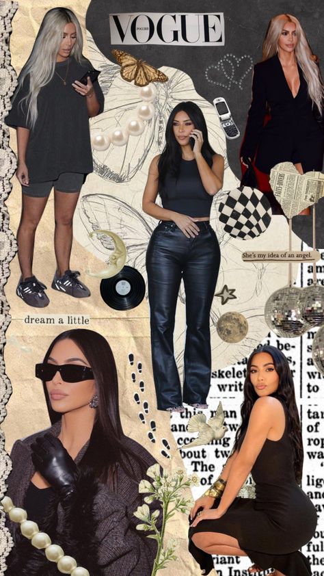 Kim Kardashian Mood Board, Kim Kardashian Wallpaper Iphone, Kim Kardashian Aesthetic Icon, Kim Kardashian Wallpaper Aesthetic, Kardashian Jenner Aesthetic, Kim Kardashian Collage, Kardashian Aesthetic Wallpaper, The Kardashians Aesthetic, Kim K Aesthetic