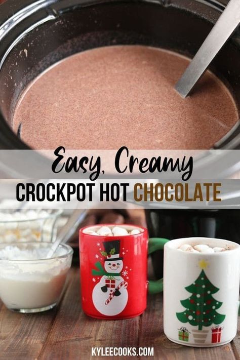 Breakfast Birthday Ideas, Christmas Breakfast Crockpot, Slow Cooker Hot Chocolate, Breakfast Birthday, Crockpot Hot Chocolate, Crockpot Breakfast, Hot Chocolate Recipe, Hot Chocolate Bar, Homemade Hot Chocolate