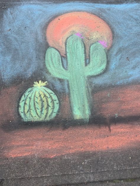 Cactus Chalk Art, Teacher Appreciation Lunch, Sister Crafts, Sidewalk Chalk Art, Chalk It Up, Sidewalk Chalk, Easy Doodles Drawings, Simple Doodles, Chalk Art