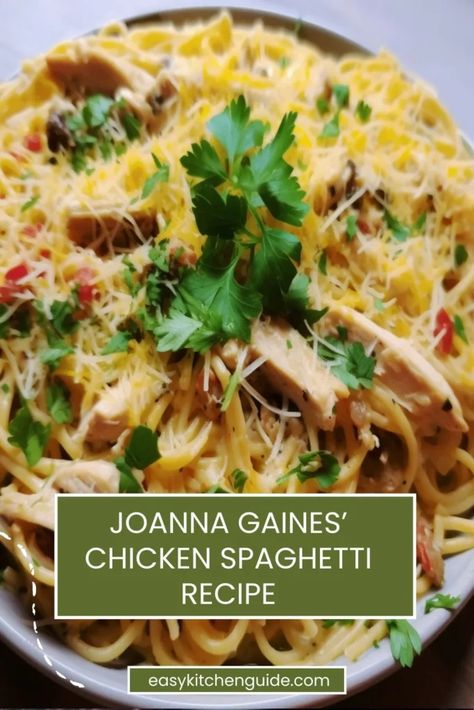 Last Updated on October 2, 2023 Joanna Gaines’ Chicken Spaghetti is a mouth-watering dish that brings together the perfect combination of creamy and savory flavors. This hearty and comforting meal is sure to be a hit with your family and friends. With simple ingredients and easy-to-follow steps, you can recreate this popular dish from the ... <a title="Joanna Gaines’ Chicken Spaghetti Recipe – Easy Kitchen Guide" class="read-more" href="https://easykitchenguide.com/joanna-ga... Chicken Spaghetti Recipe Joanna Gaines, Magnolia Chicken Spaghetti, Chicken Spaghetti Joanna Gaines, Joanna Gaines Chicken Spaghetti, Joanna Gaines Farmhouse Recipes, Chicken Hacks, Magnolia Recipes, Sizzling Recipe, Magnolia Table Recipes