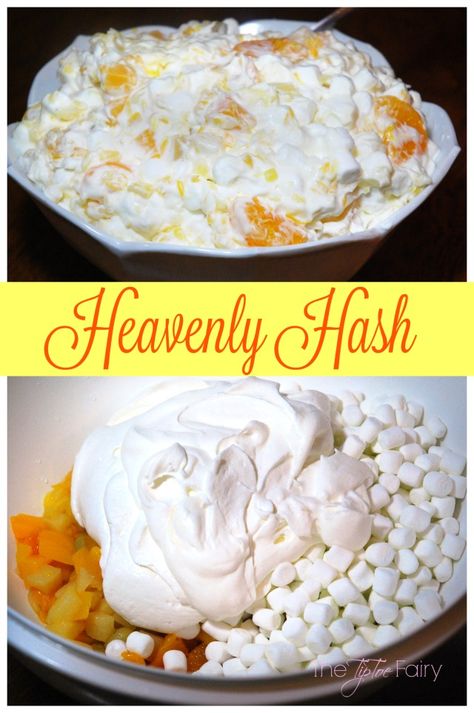 Heavenly Hash - a holiday fruit salad perfect for Thanksgiving or Christmas. This is an old family recipe. | The TipToe Fairy Holiday Fruit Salad, Fairy Fruit, Salad Recipes Holidays, Christmas Fruit Salad, Heavenly Hash, Easy Fruit Salad Recipes, Creamy Fruit Salads, Holiday Fruit, Best Fruit Salad