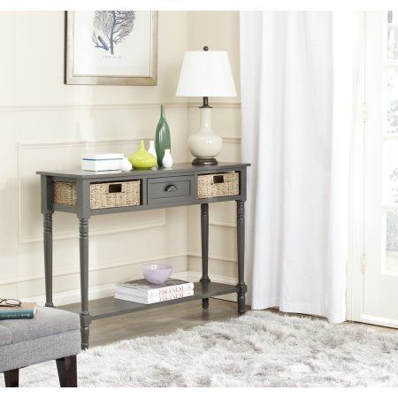 Grey Console Table, Target Bedding, Console Table With Storage, Pedestal Tables, Safavieh Furniture, Sofa Console, Grey Storage, Home Furniture Ideas, American Craftsman