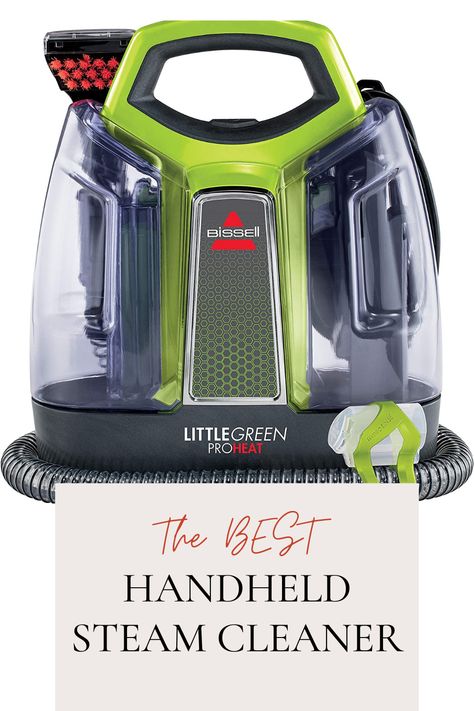 Clean every surface in your home in a fraction of the time with one tool - the Bissell HandHeld Steam Cleaner! This is a must-have product you need in your house and it's ON SALE! Steam Cleaner Solution, Bissell Steam Cleaner, Handheld Steam Cleaner, Green Pro, Steam Cleaner, Cleaning Items, Upholstery Cleaner, Steam Cleaners, Carpet Cleaner