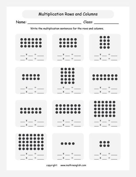 array worksheet year 1 - Google Search Singapore Math 3rd Grade, Array Math, Array Worksheets, Multiplication Arrays, Multiplication Worksheet, Basic Multiplication, Repeated Addition, Free Printable Math Worksheets, Teaching Multiplication