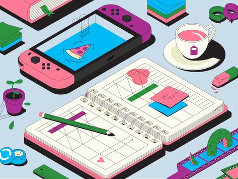 Nintendo Switch Illustration, Post It Illustration, Switch Illustration, Planner Illustration, Notebook Illustration, Calendar Illustration, It Book, Calendar Notebook, My Calendar