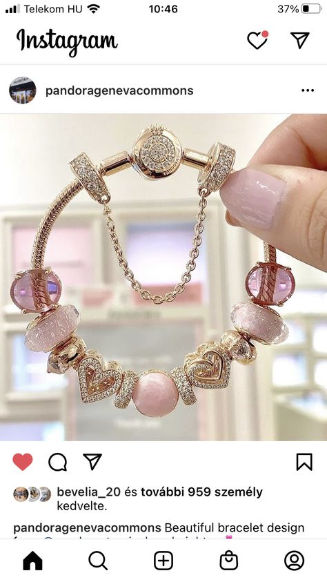 Pandora Bracelet Ideas Inspiration, Pandora Rose Gold Bracelet Ideas, Pink Pandora Bracelet, Gold Pandora Bracelet, Pandora Bracelet Rose Gold, Pandora Bracelet Pink Gold, Rose Gold Pandora, Rose Gold Pandora Bracelet, Pandora Bracelet Ideas