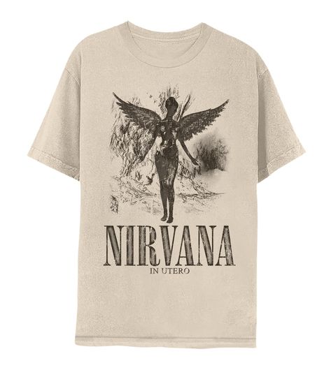 PRICES MAY VARY. Come as you are in Nirvana apparel! Iconic, comfortable styles inspired by the legendary grunge band that defined the '90s and became timeless music legends YEP, IT'S OFFICIAL! Our cool graphic t shirts are 100% authentic and officially licensed. These super comfy tees are designed and printed in the USA by American Classics, a leader in high-quality retro, vintage style apparel since 1994 HIGH QUALITY CLOTHES, COMFY & COOL 100% cotton soft short sleeve, crewneck, t shirt for me 90s Grunge Music, Clothes Comfy, Nirvana In Utero, Nirvana Shirt, Grafic Tees, In Utero, Grunge Tee, Grunge Shirt, Grunge Band