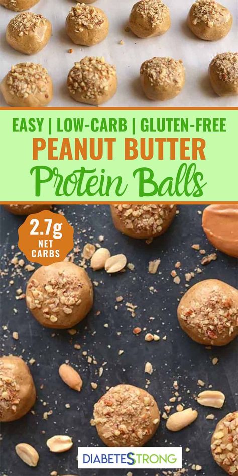 These homemade Peanut Butter Protein Balls are low-carb, no-bake, gluten-free and will keep fresh in the fridge for days. Peanut Butter Protein Balls, The Boiled Egg Diet, Peanut Butter Bites, Egg Diet Plan, Low Carb Peanut Butter, Protein Bar Recipes, Healthy Recipes For Diabetics, Gluten Free Peanut Butter, Boiled Egg Diet Plan