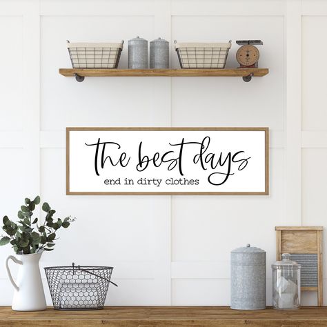 Laundry sign, laundry room decor, laundry room sign, the best days end in dirty clothes sign, laundry room decor farmhouse, wood signs by NestedDecor on Etsy