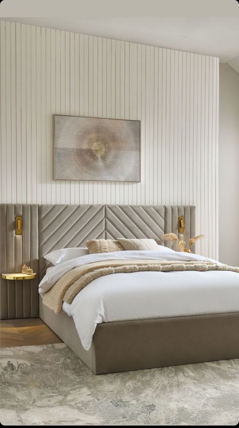 Hotel Bedroom Decor, Modern Chic Decor, Bed Designs With Storage, Unique Bedroom Design, Bed Headboard Design, Flat Decor, Upholstery Bed, Bed Frame Design, Bed Design Modern