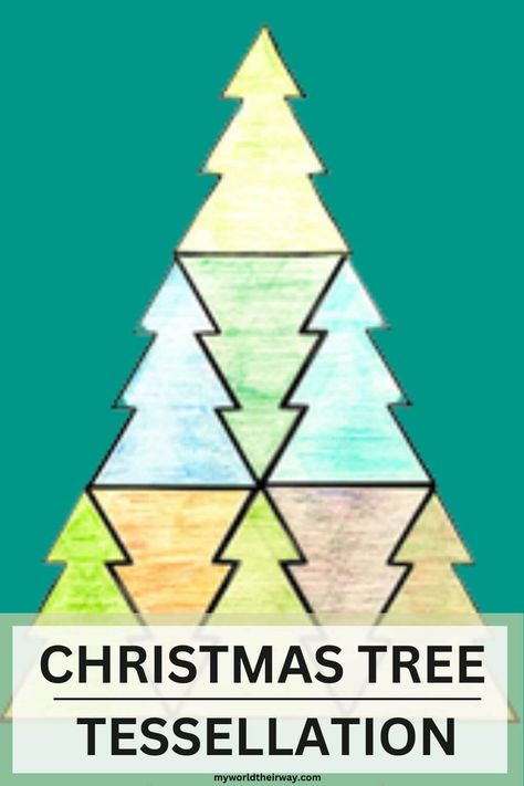 How to make a Christmas Tree Tessellation | STEM Activity Christmas Geometry Activities, Christmas Geometry, Math Stem Activities, Christmas Stem Activities, Tree Mosaic, Christmas Stem, Geometry Activities, Holiday Math, Christmas Tree Template