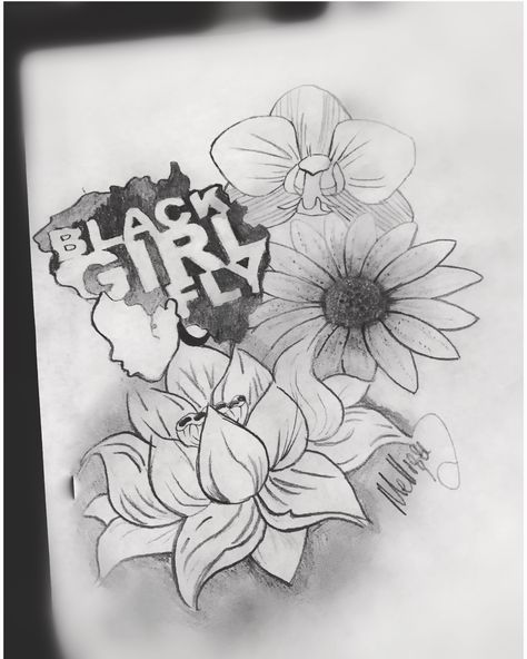 African American Art Tattoo Ideas, African Themed Tattoos Sleeve, Melanin Tattoo Ideas, African Tatoos Ideas, Afro Art Tattoo, Melanin Tattoo For Women, Black Lady Tattoo, Black Art Tattoos For Women, Africa Tattoo Design