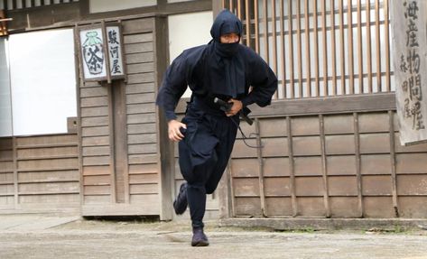 Two cities known for ninja, Iga in Mie Prefecture and Koka in Shiga Prefecture, have been officially named "Japan Heritage" properties, the government said Ninja Running, Run Pose, Ninja Japan, Ninja Run, Arte Ninja, Japan Fashion Street, Ninja Art, Japan Street, Japan History