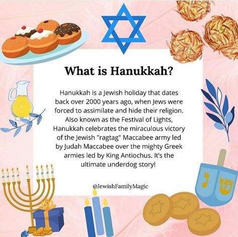 What is Hanukkah? | December | Winter | JewishFamilyMagic Hanukkah Activities For Kids, Hannukah For Beginners, 8 Days Of Hanukkah, Hanukkah For Christians, Story Of Hanukkah, Happy Hanukkah Images, What Is Hanukkah, Hannukah Decorations, Hannukah Crafts