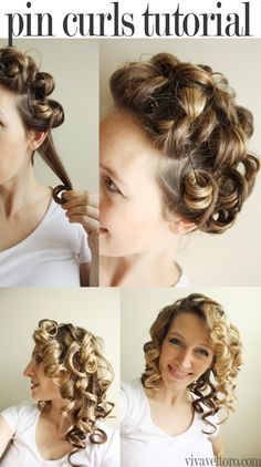 Pin Curl Hair, Diy Curls, Pin Up Curls, Curl Tutorial, Curls For Long Hair, Pin Curls, Bouncy Curls, Vintage Hairstyles, Up Girl