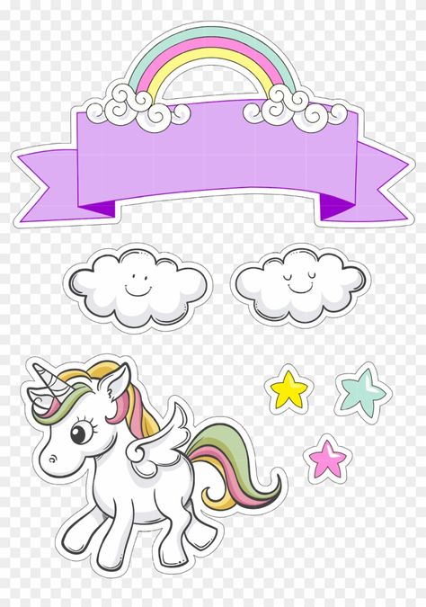 Baby Unicorn Party, Unicorn Topper, Pony Cake, Birthday Cake Topper Printable, Unicorn Cake Topper, Birthday Brunch, Unicorn Theme, Soyut Sanat Tabloları, Baby Unicorn