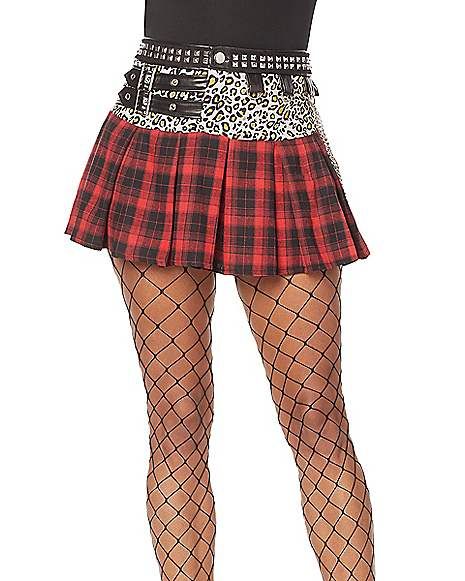 Adult Punk Skirt - Spirithalloween.com Undergarment Fashion, Punk Plaid, Punk Skirt, Flannel Skirt, Halloween Skirt, Kei Fashion, Leopard Print Skirt, Punk Outfits, Halloween Costumes For Girls