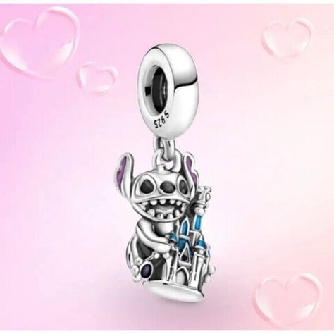 PANDORA Disney charm Lilo & Stitch Breaks the Castle Pandora Bracelet Disney, Pandora Charms Disney, Disney Bracelet, Disney Charms, Pandora Disney, Pandora Bracelet Charms, Pandora Silver, Disney Stitch, Charm Rings