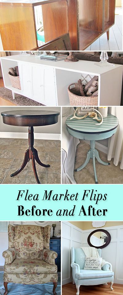 Flea Market Flips : Before and Afters • Great DIY tutorials for taking flea market and yard sale finds and flipping them into amazing pieces! Flea Market Flip Ideas Before After, Flea Market Flip Ideas, Flea Market Flips, Herringbone Table, Flip Ideas, Paint Sticks, Yard Sale Finds, Circle Table, Flea Market Flip