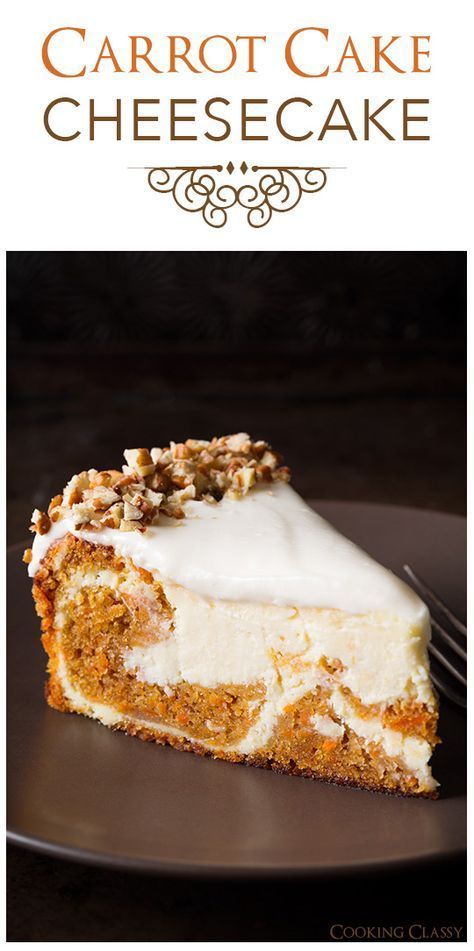 Best Ever Carrot Cake, Carrot Cake Cheesecake Recipe, Bolo Chiffon, Carrot Cake Cheesecake, Cake Cheesecake, Baking Goods, Savory Cakes, Cooking Classy, Fudgy Brownies