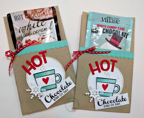 Hot Chocolate Holder, Hot Chocolate Card, Merry Christmas My Friend, Hot Chocolate Treats, Christmas Treats Holders, Chocolate Card, Rubber Stamping Cards, Chocolate Wrapping, Christmas Craft Fair