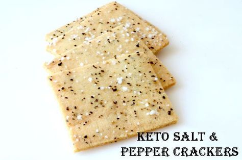 Keto Salt and Pepper Crackers are the perfect grain-free low-carb snack. Made with 4 ingredients TOTAL –almond flour, egg, salt, and pepper, they’re a satisfyingly crunchy cracker that I make often. Paleo Crackers Recipe, Paleo Crackers, Keto Crackers Recipe, Homemade Crackers Recipe, Keto Crackers, Real Food Snacks, Paleo Snack, Healthy Low Carb Snacks, Low Carb Crackers