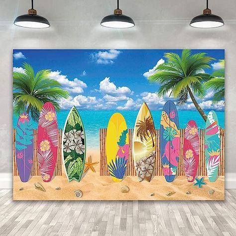 Amazon.com : BINQOO 7x5ft Summer Surfboard Beach Themed Party Photography Backdrop Surfs Up Seaside Tropical Hawaiian Island Background Sea Sky Sunshine Florida Pool Party Backdrop : Electronics Pool Party Backdrop, Summer Surfboard, Island Background, Summer Beach Photography, Background Sea, Florida Pool, Beach Themed Party, Party Backdrop, Surfs Up