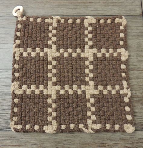 8x8 Potholder, Hot Pad, Trivet, Kitchen Ware, Cotton Potholder, Handcrafted Potholder, Woven Potholder - Etsy Woven Potholders, Potholder Loom, Potholder Patterns, Kitchen Ware, Hot Pad, Nov 6, Loom Patterns, Pot Holder, Hot Pads