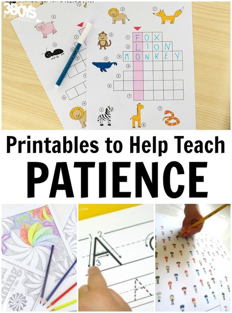 These printable patience worksheets for kids are a fun way to help little ones learn to complete their work! Patience Worksheets, Patience Craft, Kids Crafts Toddlers, Upcycle Kids, Handmade Kids Toys, Diy Kids Furniture, Learning Patience, Diy Kids Games, Homeschool Freebies