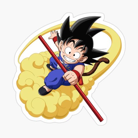 Get my art printed on awesome products. Support me at Redbubble #RBandME: https://www.redbubble.com/i/sticker/Kid-Goku-on-flying-Nimbus-by-Peponji/133909770.JCQM3?asc=u Goku On Nimbus, Flying Nimbus, Kid Goku, Dragon Ball, Deviantart, Art