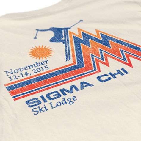 University of Arkansas Sigma Chi Ski Lodge 2015 - check us out @ b-unlimited.com! B Unlimited, Greek Designs, Sorority Banner, Ski Brands, Sigma Chi, Bid Day Shirts, Sorority Shirt Designs, Greek Design, Merch Ideas