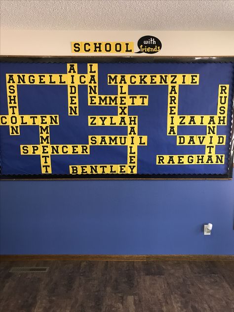 Back To School Bulletin Boards, Words With Friends, Crossword Puzzles, School Bulletin Boards, Board Ideas, Bulletin Boards, Bulletin Board, Back To School, With Friends