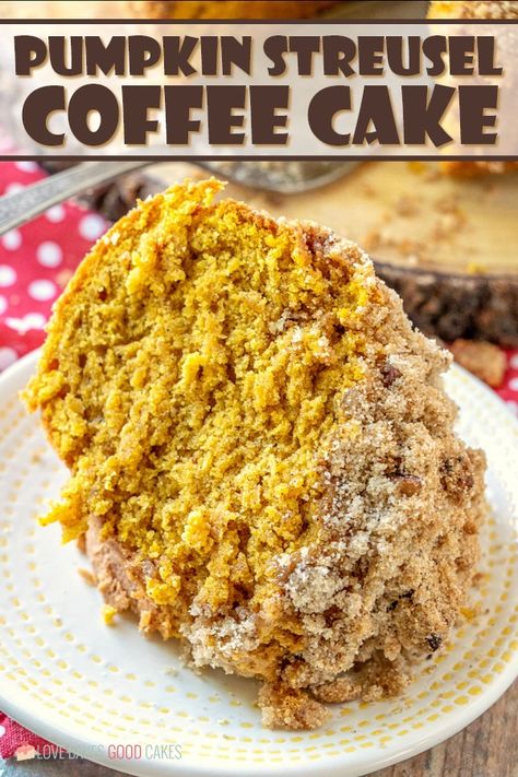 Make breakfast or brunch extra special when you serve this Pumpkin Streusel Coffee Cake! You don't have to wait for fall - Pantry staples make this the perfect coffee cake for a year-round treat. Pumpkin Streusel Coffee Cake, Love Bakes Good Cakes, Pumpkin Streusel, Good Cakes, Streusel Coffee Cake, Pumpkin Coffee Cakes, Make Breakfast, Breakfast Sweets, Pumpkin Recipes Dessert